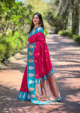 Womens Fashion Ethnic Kanjeevaram Red Color Sarees-MLSHWSA1881RED